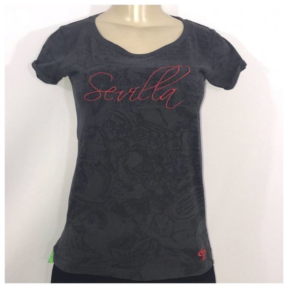Benegassi Black, Red, and Gray Printed Tee Small - Picture 1 of 6